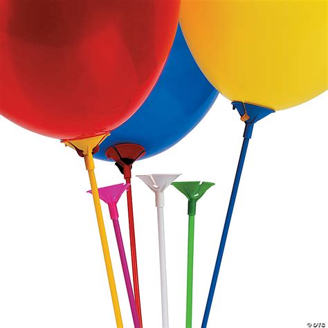 Balloon Sticks With Cups Pc Oriental Trading