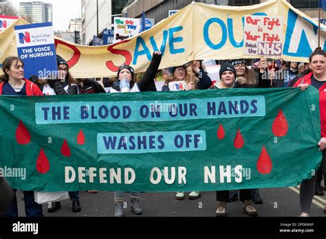 London Uk 11 March 2023 National Health Service Nhs Staff And