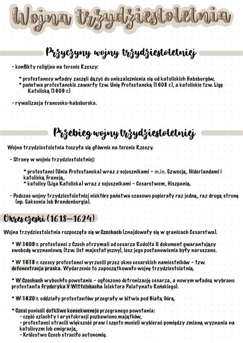 His Wojna Trzydziestoletnia XVII W Diagram Quizlet