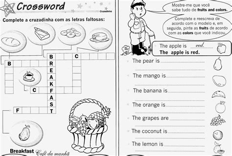 Atividades De Ingl S Ano Do Ensino Fundamental Atividade Para Imprimir