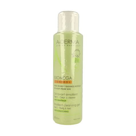 A Derma Exomega Control Gel Limpiador 2 En 1 Cabello Y Cuerpo 500 Ml De