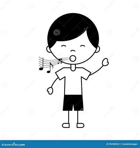 Cute Boy Whistling Character Icon Stock Vector Illustration Of