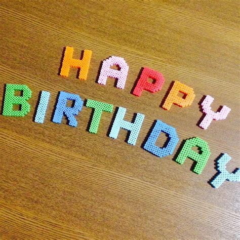 Happy Birthday Perler Beads By Wakanakko Perler Beads Perler Beads