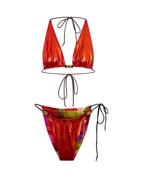 SICA Reversible Sliding String Bikini Set Dragonfruit Etsy