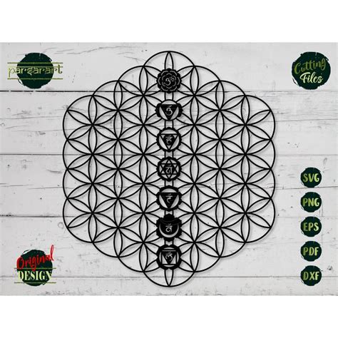 Flower Of Life SVG 7 Chakras SVG Namaste Clipart Yoga Svg Mandala Svg