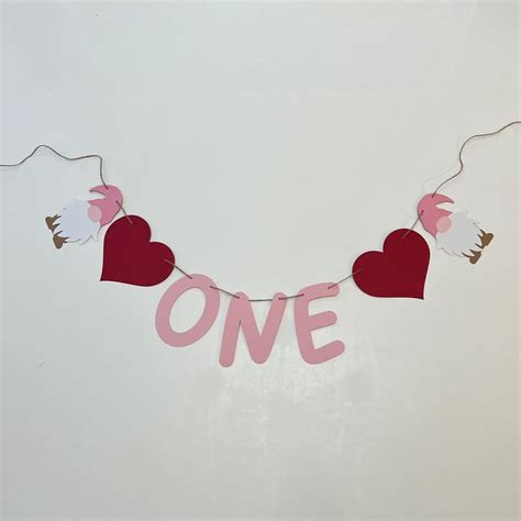 Valentines One Banner Heart One Banner Valentines First Birthday