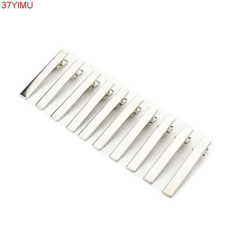 Pcs Cm Silver Flat Alligator Hairpins Metal Single Prong