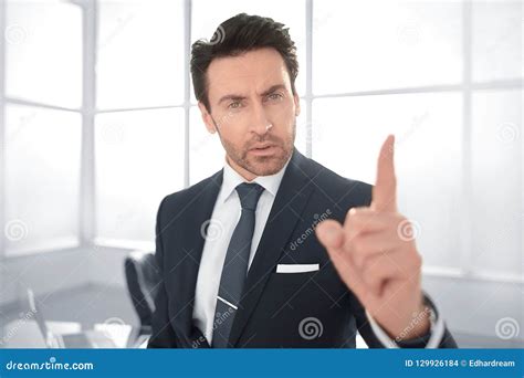 Responsible Businessman Standing Near His Desk Stock Photo Image Of