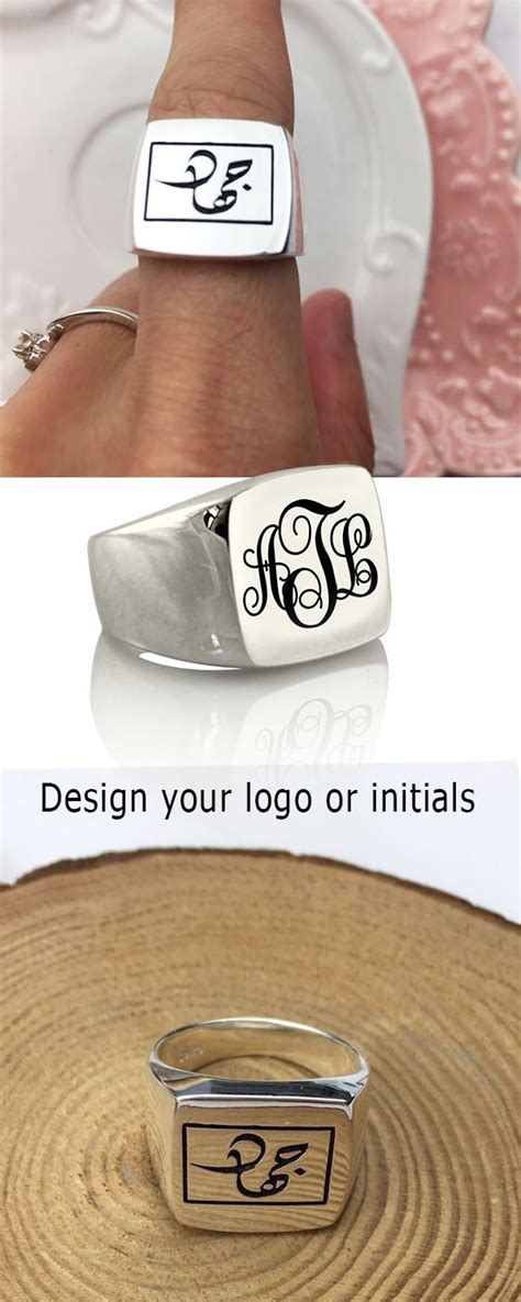 Personalized Class Signet Ring With Logo Or Monogram In 2021 Monogram