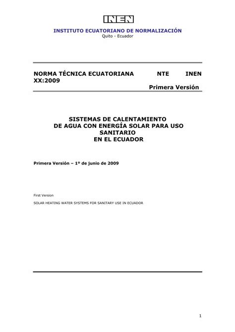 Pdf Norma T Cnica Ecuatoriana Nte Inen Primera Versi N Enerpro