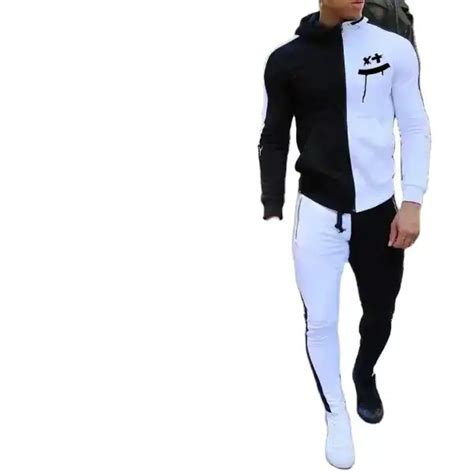 Double Color Combination Tracksuit Sweatsuit Men Jogging Sports Color