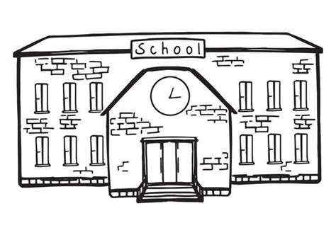 School Building Sketch Vector Art, Icons, and Graphics for Free Download