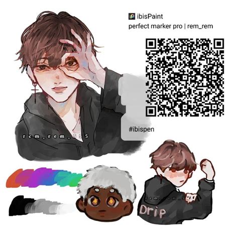 Ibispaint X Qr Code Brushes Anime Fanart Boy Anime Boy Meme