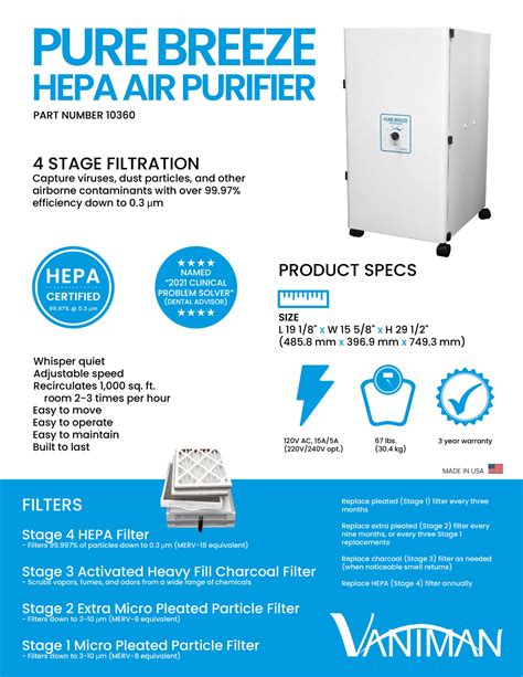 Pure Breeze Hepa Air Purifier A Vaniman