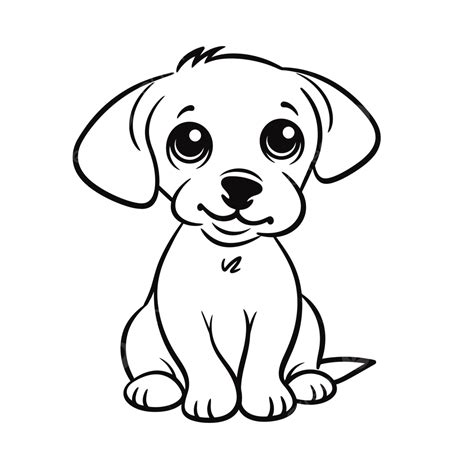 Cute Puppy Black And White Clipart