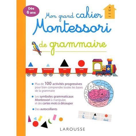 Mon Grand Cahier Montessori De Grammaire Almouggar