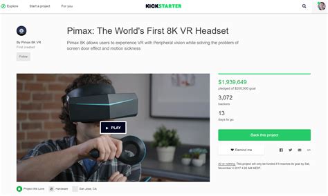 Pimax S 8K VR Headset Will Break 2M On Kickstarter Add Wireless