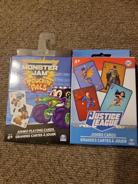 DC JUSTICE LEAGUE And Monster Jam Jumbo Playing Cards 54 Card Deck Game