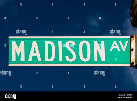 Madison Avenue Street Sign Stock Photo Alamy