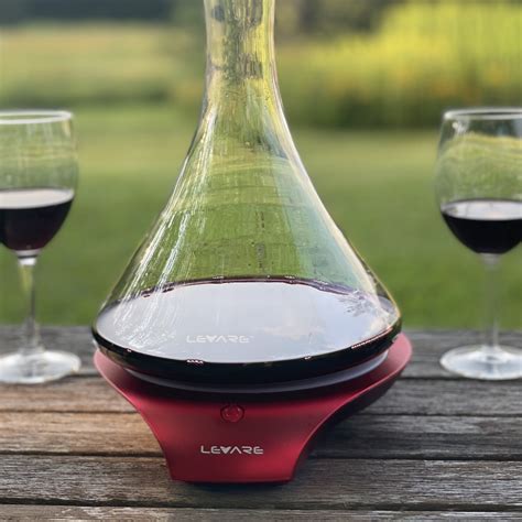 Levare Wine Aerator Red With Decanter Levare Swirl Wine Aerator