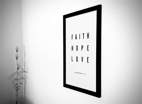 Faith Hope Love 1 Corinthians Minimalist Christian Bible Verse Print