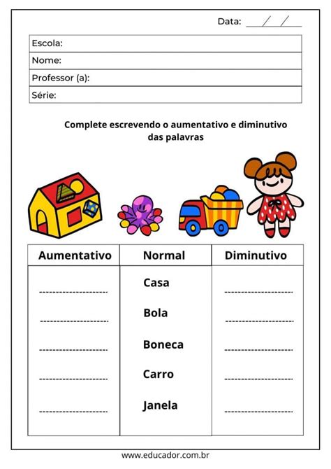 Aumentativo E Diminutivo Online Activity For Ensino Fundamental