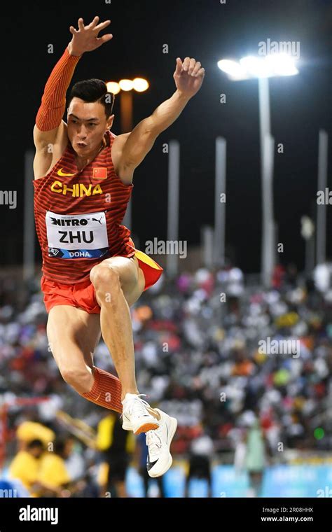 Doha Qatar 5 May 2023 Zhu Yaming Of China Competes In Triple Jump