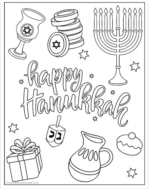 Free Hanukkah Coloring Pages for Kids