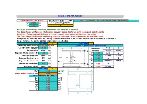 Plantilla Excel Civilgeeks Para El Diseño De Vigas Clemente Condori Udocz