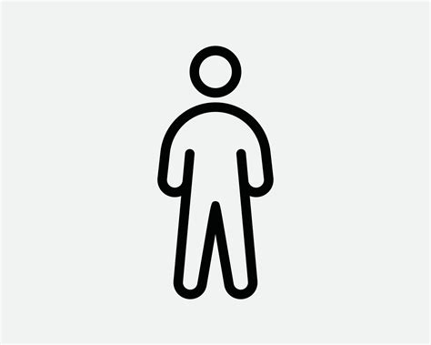 Stick Figure Line Icon. Man Person Stand Standing Linear Symbol ...