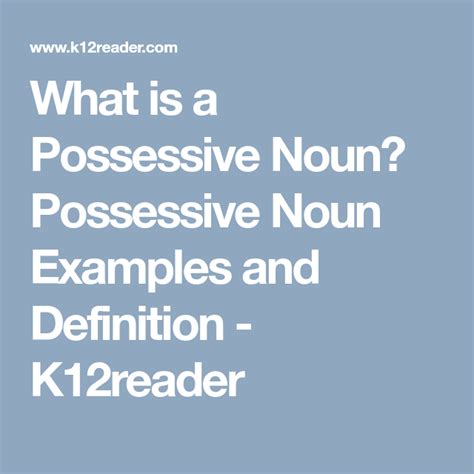 What Is A Possessive Noun Possessive Noun Examples And Definition