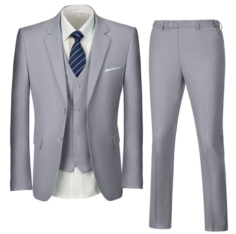 Wehilion Mens Suits Set Slim Fit Men 3 Piece Dress Suit Prom Blazer ...