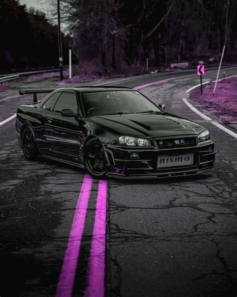 Neon R34 🚨💜 Carros De Luxo Carros De Corrida Nissan Skyline Gt R