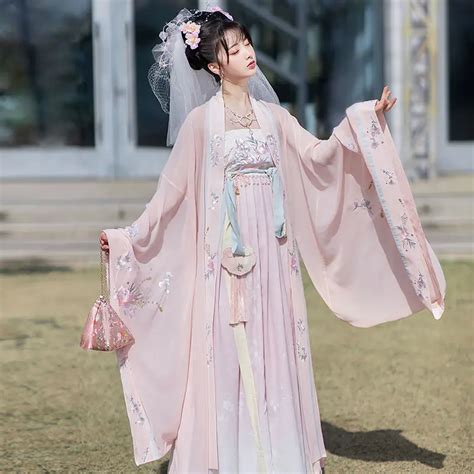 Conjunto De Piezas Para Mujer Vestido De Hada Hanfu Falda Bordada Con