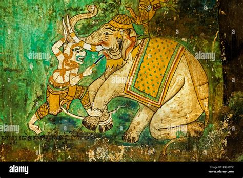 Fresco of the Reamker, the Khmer version of the Ramayana epic poem ...