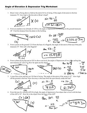 Angles Of Elevation And Depression Practice Angle Of Elevation