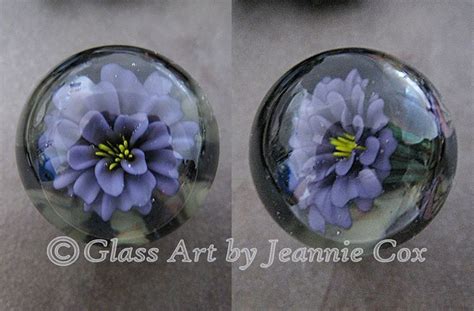 Implosion Compression Flower Marble In A Purply Blue Glass Art Lampwork Etsy Store