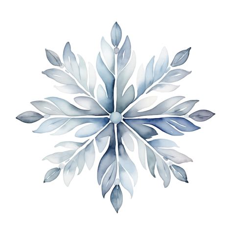 Premium Ai Image Watercolor Snowflake Isolated On White Background