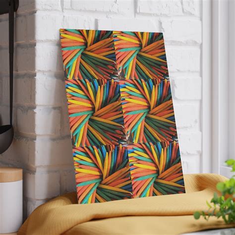 Colorful Art Glass Cutting Board Rainbow Wooden Toothpicks Fun Kitchen