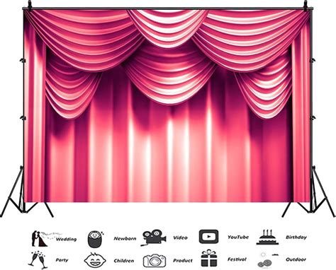 Buy Leowefowa 10x7ft Closed Light Red Curtain Valance Stage Backdrop