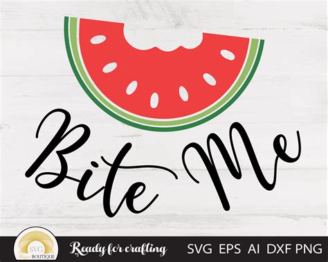 Bite Me Svg Summer Svg Watermelon Svg Svg Files For Cricut Etsy
