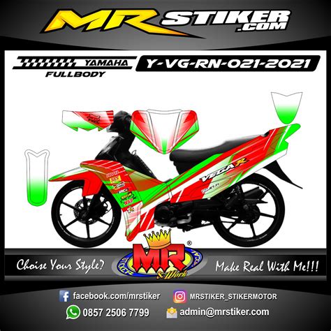 Stiker Motor Decal Yamaha Vega R New Red Green Grafis Super Glossy