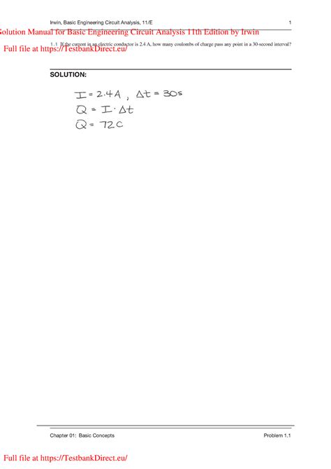 Solution Manual For Basic Engineering Circuit Analysis Th Edition By