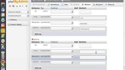 Tworzenie Stron Cz Podstawy Baza Danych W Phpmyadmin Youtube
