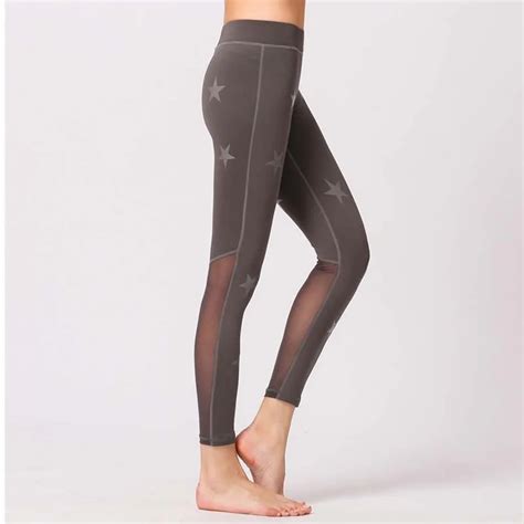 Star Mesh Sexy Sport Leggings Women Fitness Gym Yoga Pants Leggins