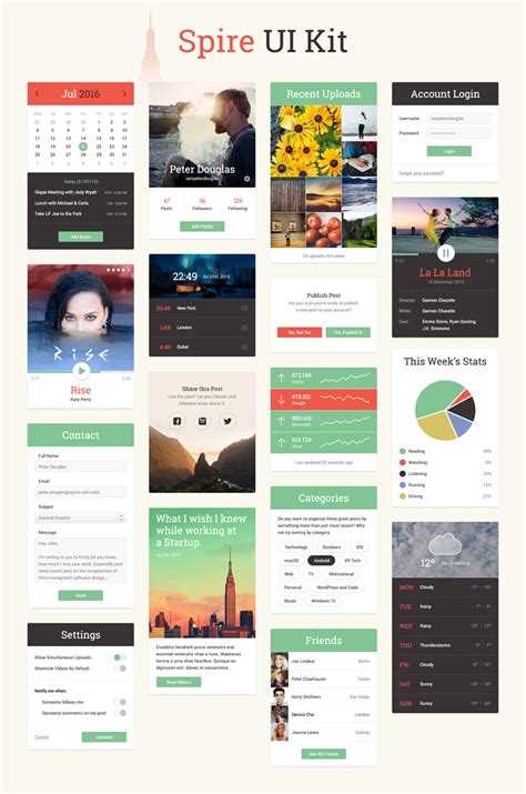 50 Free Flat Style Ui Kits