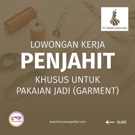 Loker Bali Lowongan Kerja Penjahit Tukang Jahit Operator Mesin