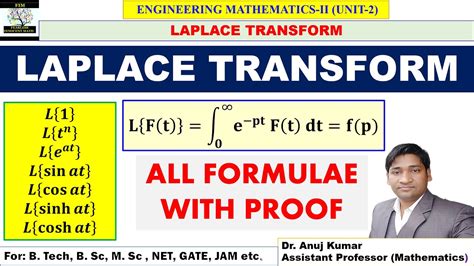 Laplace Transform Laplace Transform Engineering Mathematics Laplace Transform Formulas Proof