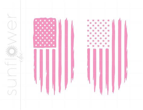 American Flag Svg Pink American Flag Svg Cut Files Distressed American