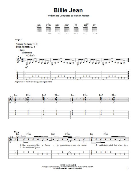 Billie Jean Sheet Music Direct